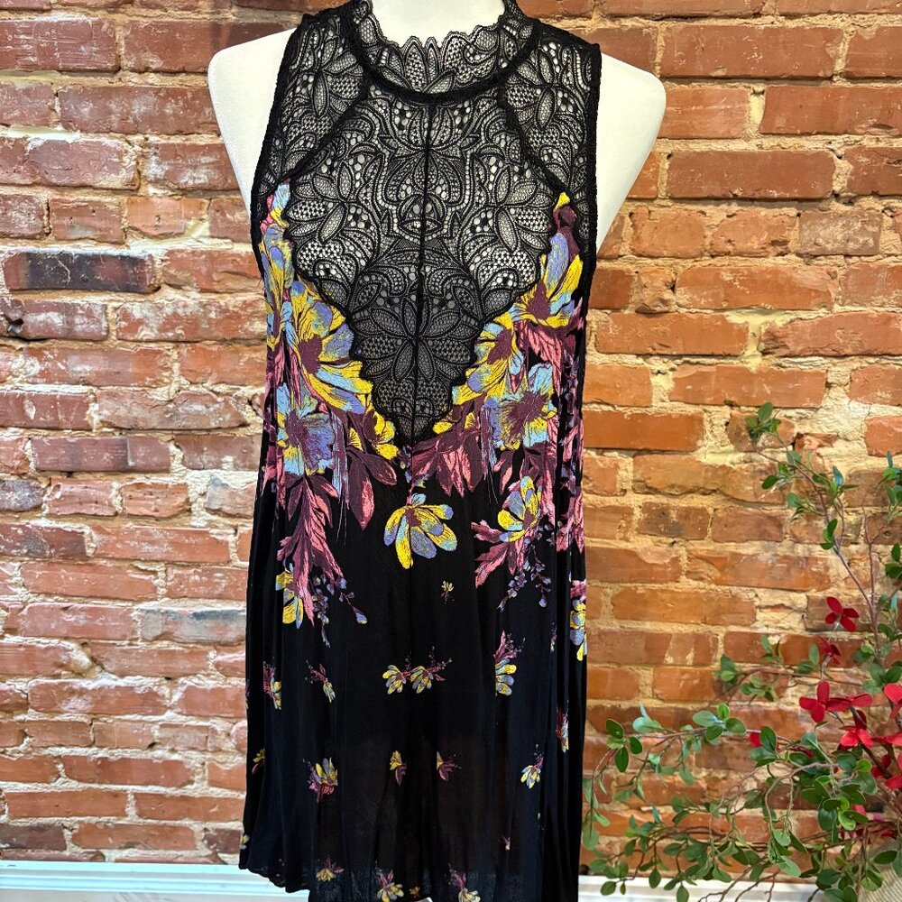 Free People Intimacy Marsha Black Slip Dress - Medium